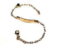 Bracciale Bambino 9KT in Oro giallo 9K BIMBA TARGA CUORE MB DD/Z 2.20 G